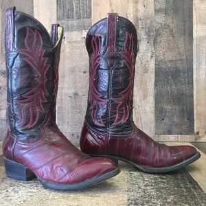 Cuadra Vtg Eel Skin Cowboy Boots Mens 8